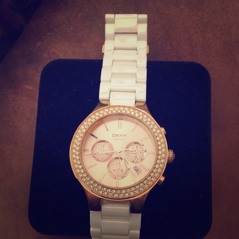 DKNY- ceramic Rose-gold-Dial Women watch